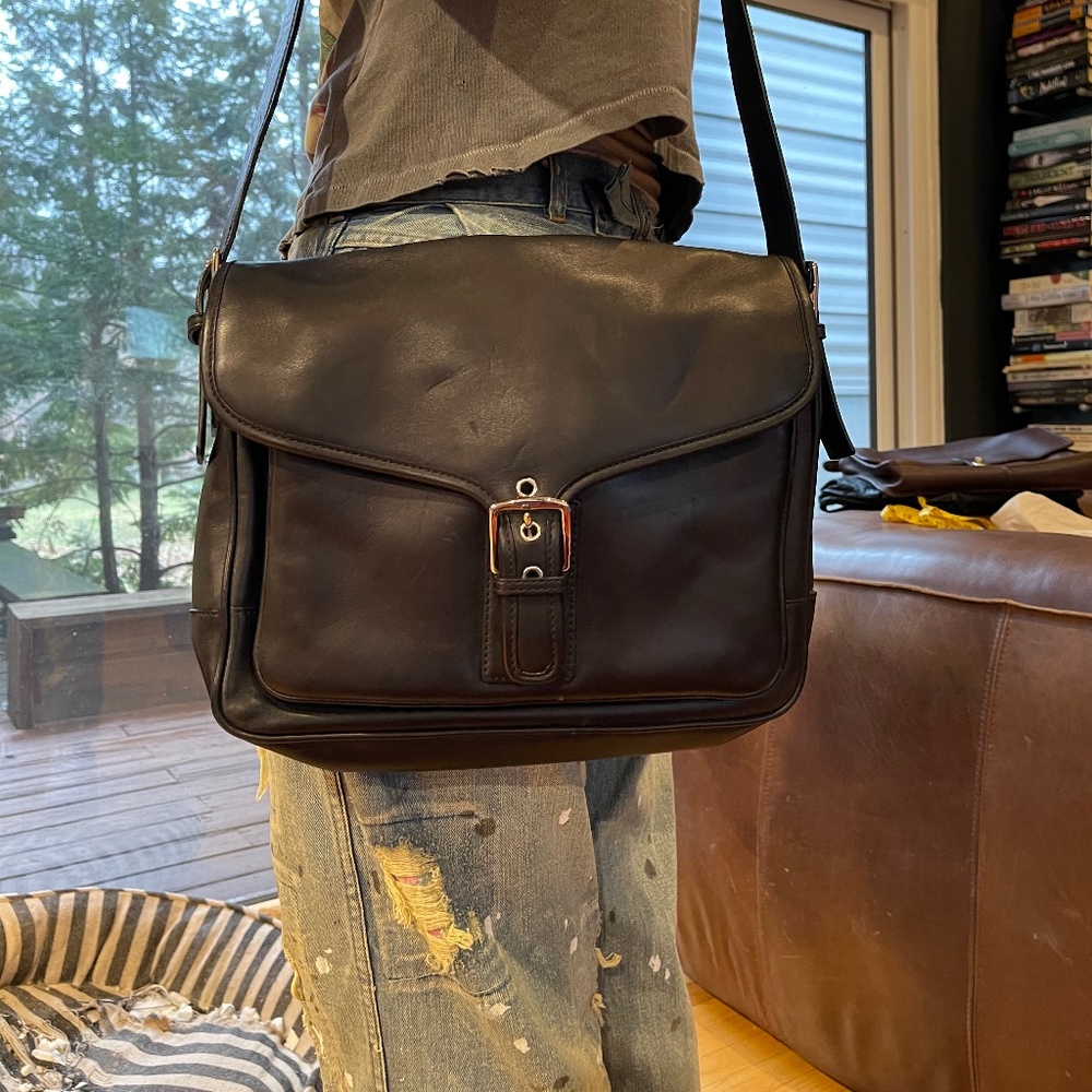 COACH leather messenger bag